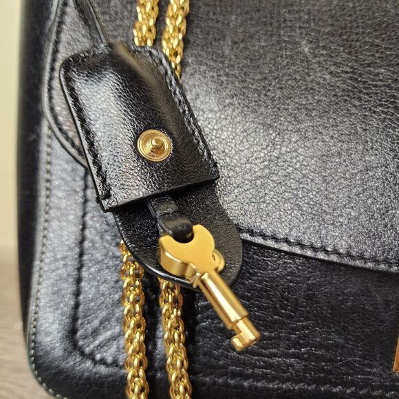 Marc Jacobs Polly Bag Black Leather Gold Chain Shoulder Crossbody Purse - Picture 7 of 16